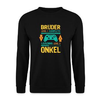 Ich Werde Onkel 2026 Laden Schwangerschaft Geburt - Unisex Pullover - Schwarz - Vorne - Alina (178cm) & Michal (187cm)