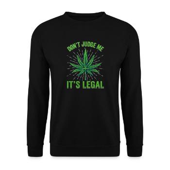 Légalisation Feuille de Cannabis Illustration - Sweat-shirt Unisexe - noir - Devant - Alina (178cm) & Michal (187cm)