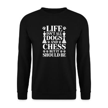 Chess Saying Chess Player Dogs Chess Gift - Unisex Sweatshirt - black - Front - Alina (178cm) & Michal (187cm)
