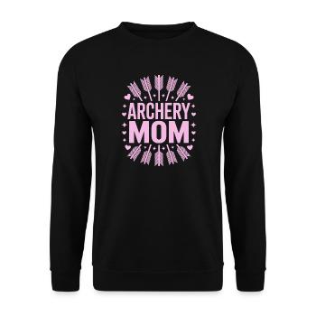 Bogenschießen Spruch Mutter Bogenschießen Geschenk - Unisex Pullover - Schwarz - Vorne - Alina (178cm) & Michal (187cm)