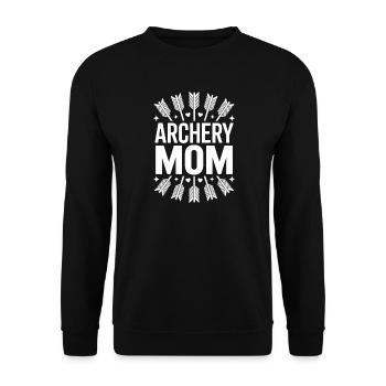 Bogenschießen Spruch Mutter Bogenschießen Geschenk - Unisex Pullover - Schwarz - Vorne - Alina (178cm) & Michal (187cm)