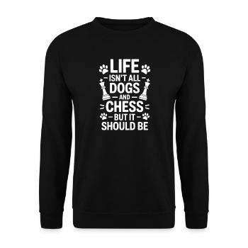 Chess Saying Chess Player Dogs Chess Gift - Unisex Sweatshirt - black - Front - Alina (178cm) & Michal (187cm)