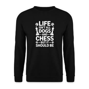 Chess Saying Chess Player Dogs Chess Gift - Unisex Sweatshirt - black - Front - Alina (178cm) & Michal (187cm)