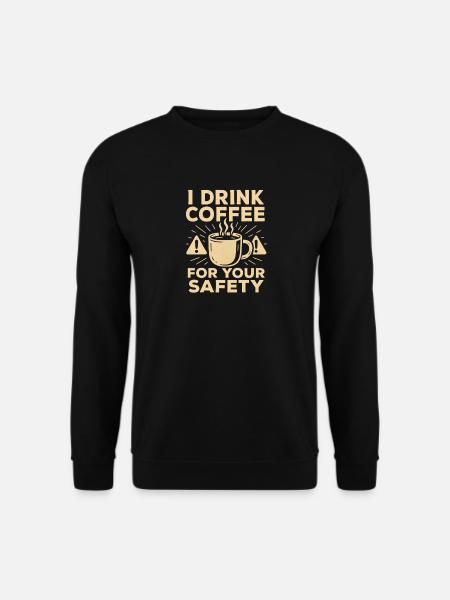 Kaffee-Sicherheits-Humor-Illustration - Unisex Pullover - Schwarz