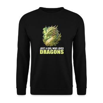 Drachen Drache - Unisex Pullover - Schwarz - Vorne - Alina (178cm) & Michal (187cm)