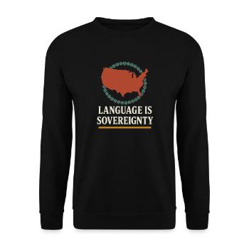 Indigene Sprache Revitalisierung Muttersprachler - Unisex Pullover - Schwarz - Vorne - Alina (178cm) & Michal (187cm)
