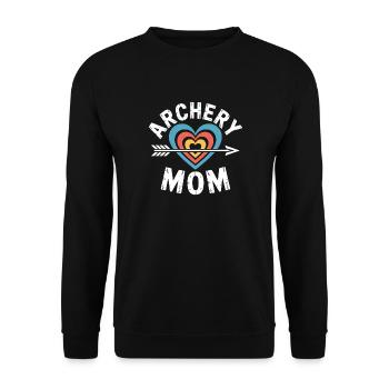 Bogenschießen Spruch Mutter Bogenschießen Geschenk - Unisex Pullover - Schwarz - Vorne - Alina (178cm) & Michal (187cm)