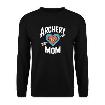 Bogenschießen Spruch Mutter Bogenschießen Geschenk - Unisex Pullover - Schwarz - Vorne - Alina (178cm) & Michal (187cm)