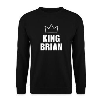 T-shirt pour homme avec le nom de Brian King Crown pour la fête des pères - Sweat-shirt Unisexe - noir - Devant - Alina (178cm) & Michal (187cm)