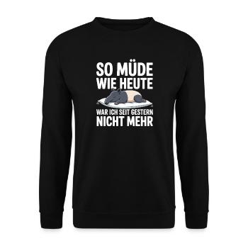 Aussi fatigué qu'aujourd'hui, cadeau de chemise de nuit Tapir - Sweat-shirt Unisexe - noir - Devant - Alina (178cm) & Michal (187cm)
