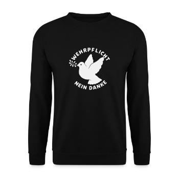 Peace symbol dove with peace branch - Unisex Sweatshirt - black - Front - Alina (178cm) & Michal (187cm)