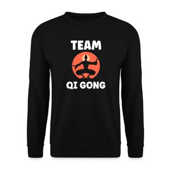 Yoga Qi Gong Group - Unisex Sweatshirt - black - Front - Alina (178cm) & Michal (187cm)