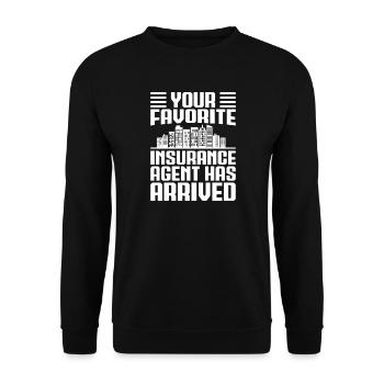 Insurance Agent Costume Your Favorite Arrived - Unisex Sweatshirt - black - Front - Alina (178cm) & Michal (187cm)