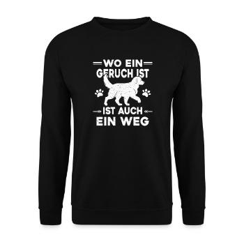 Mantrailing  - Wo ein Geruch da auch ein Weg - Unisex Pullover - Schwarz - Vorne - Alina (178cm) & Michal (187cm)