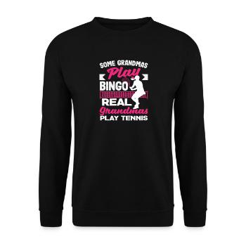 Real Grannies Play Tennis Players - Unisex Sweatshirt - black - Front - Alina (178cm) & Michal (187cm)