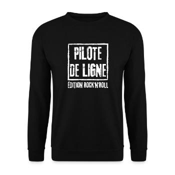Airline Pilot Rock Edition - Unisex Pullover - Schwarz - Vorne - Alina (178cm) & Michal (187cm)