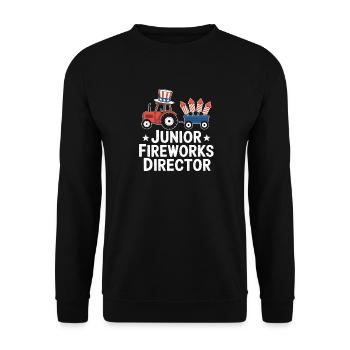 Junior Fireworks Director 4th Of July - Unisex Pullover - Schwarz - Vorne - Alina (178cm) & Michal (187cm)