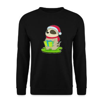 Meerkat Christmas Christmas Hat - Unisex Sweatshirt - black - Front - Alina (178cm) & Michal (187cm)