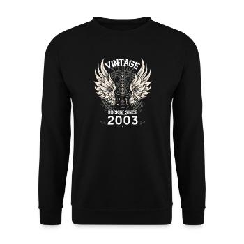 Vintage Rockin' Since 2003 – 22 ans de rythme - Sweat-shirt Unisexe - noir - Devant - Alina (178cm) & Michal (187cm)