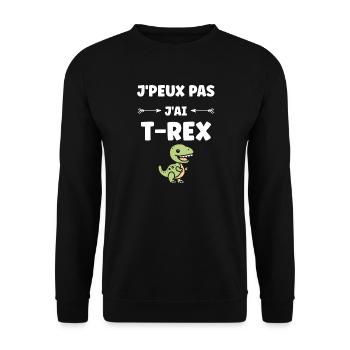 T-Rex Funny Humor for Kids - Unisex Sweatshirt - black - Front - Alina (178cm) & Michal (187cm)