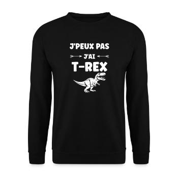 T-Rex Humoristique Absolu - Sweat-shirt Unisexe - noir - Devant - Alina (178cm) & Michal (187cm)