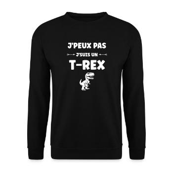 T-Rex Humorous and Casual - Unisex Sweatshirt - black - Front - Alina (178cm) & Michal (187cm)