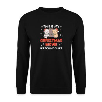 Cat Christmas Movie Watching - Unisex Sweatshirt - black - Front - Alina (178cm) & Michal (187cm)