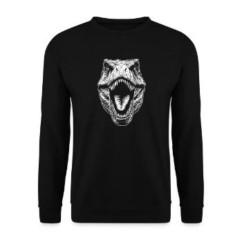T-Rex Tyrannosaurus Rex Dino Papa Dinosaure - Sweat-shirt Unisexe - noir - Devant - Alina (178cm) & Michal (187cm)