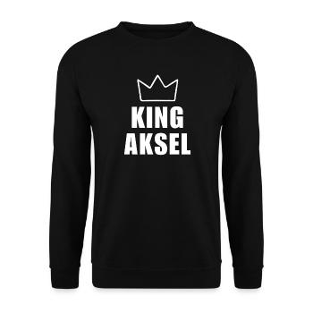 Aksel Namensbuchstabe Ein König Krone Väter T-Shirt Männer - Unisex Pullover - Schwarz - Vorne - Alina (178cm) & Michal (187cm)