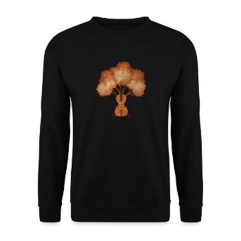 Yggdrasil Nature Musician Tree Of Life - Unisex Sweatshirt - black - Front - Alina (178cm) & Michal (187cm)