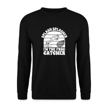 Frog Catcher Splash Splasher Frog - Unisex Pullover - Schwarz - Vorne - Alina (178cm) & Michal (187cm)