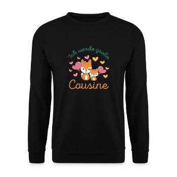 Bientôt, grand cousin 2026 Les Renards deviendront grands cousins - Sweat-shirt Unisexe - noir - Devant - Alina (178cm) & Michal (187cm)