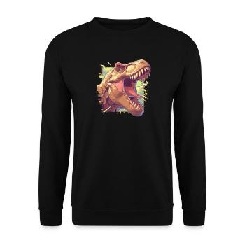 Dino Dinosaure Dinosaure - Sweat-shirt Unisexe - noir - Devant - Alina (178cm) & Michal (187cm)
