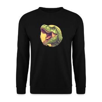 Dino Saurier Dinosaurier - Unisex Pullover - Schwarz - Vorne - Alina (178cm) & Michal (187cm)