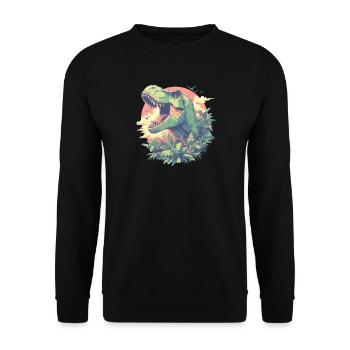 Dino Dinosaure Dinosaure - Sweat-shirt Unisexe - noir - Devant - Alina (178cm) & Michal (187cm)