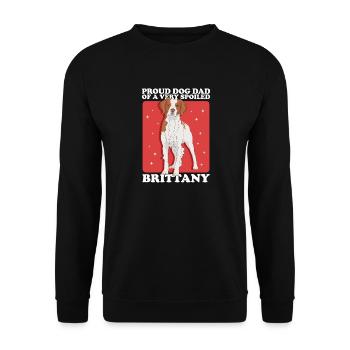 Brittany Dad Epagneul Breton Vorstehhund Geschenk - Unisex Pullover - Schwarz - Vorne - Alina (178cm) & Michal (187cm)