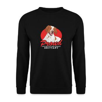 Brittany Dad Epagneul Breton Vorstehhund Geschenk - Unisex Pullover - Schwarz - Vorne - Alina (178cm) & Michal (187cm)