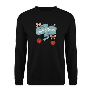 Coquette Aesthetic Bow Pattern Girly Pastel - Unisex Sweatshirt - black - Front - Alina (178cm) & Michal (187cm)