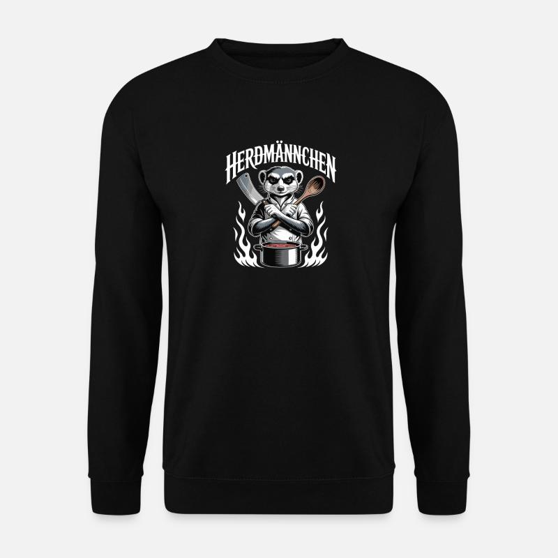 Herdmännchen kochen lustiger Koch Herdmännchen - Unisex Sweatshirt - black