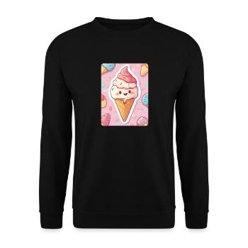 eiscreme - Unisex Sweatshirt - black - Front - Alina (178cm) & Michal (187cm)