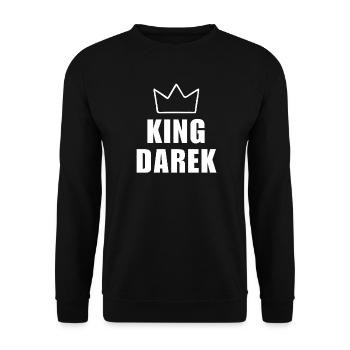 Darek Name with Letter D - King Crown Shirt - Unisex Sweatshirt - black - Front - Alina (178cm) & Michal (187cm)