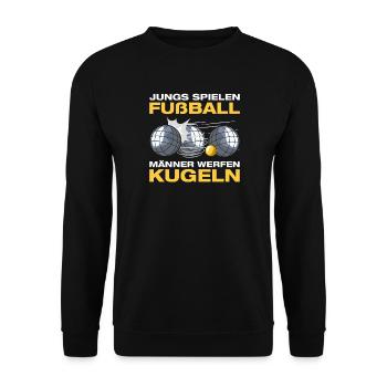Männer werfen Kugeln Petanque Boule Boulespieler - Unisex Pullover - Schwarz - Vorne - Alina (178cm) & Michal (187cm)