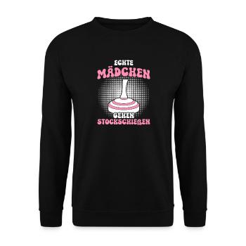Real girls go curling - Unisex Sweatshirt - black - Front - Alina (178cm) & Michal (187cm)