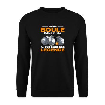 Beim Boule ganz okay Petanque Boulespieler - Unisex Pullover - Schwarz - Vorne - Alina (178cm) & Michal (187cm)