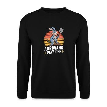 L'oryctérope paie le jardin de motivation des fourmiliers - Sweat-shirt Unisexe - noir - Devant - Alina (178cm) & Michal (187cm)