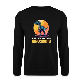 Dino Dinosaure Dinosaure - Sweat-shirt Unisexe - noir - Devant - Alina (178cm) & Michal (187cm)