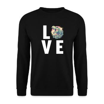 Dino Dinosaure Dinosaure - Sweat-shirt Unisexe - noir - Devant - Alina (178cm) & Michal (187cm)