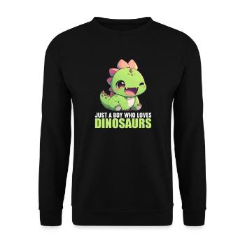 Dino Dinosaure Dinosaure - Sweat-shirt Unisexe - noir - Devant - Alina (178cm) & Michal (187cm)