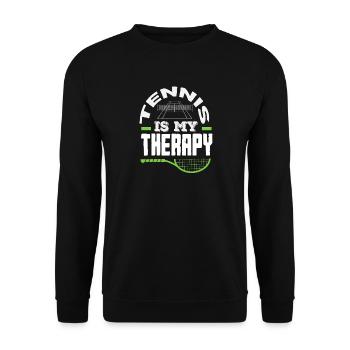 Tennis Is My Therapy For Tennis Players - Unisex Sweatshirt - black - Front - Alina (178cm) & Michal (187cm)
