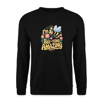Je suis abeille incroyable abeille mignonne avec couronne et - Sweat-shirt Unisexe - noir - Devant - Alina (178cm) & Michal (187cm)